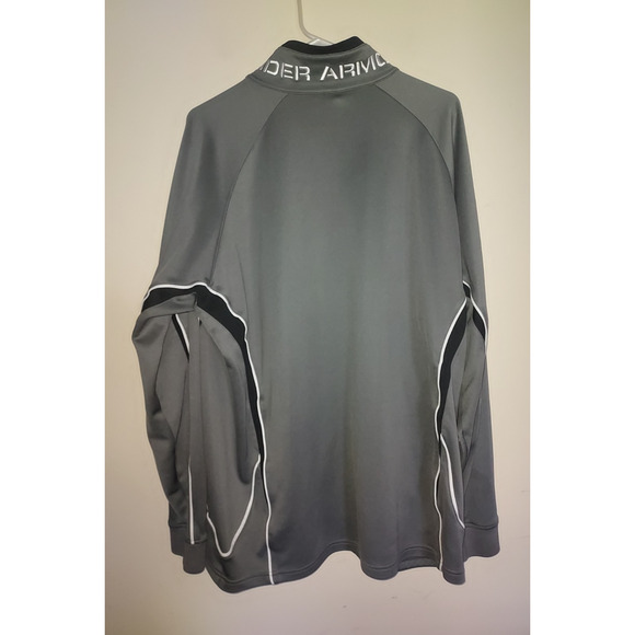 Under Armour Mens Track Jacket XL Long Sleeve Full Zip Athletic Polyester Gray - Picture 5 of 8
